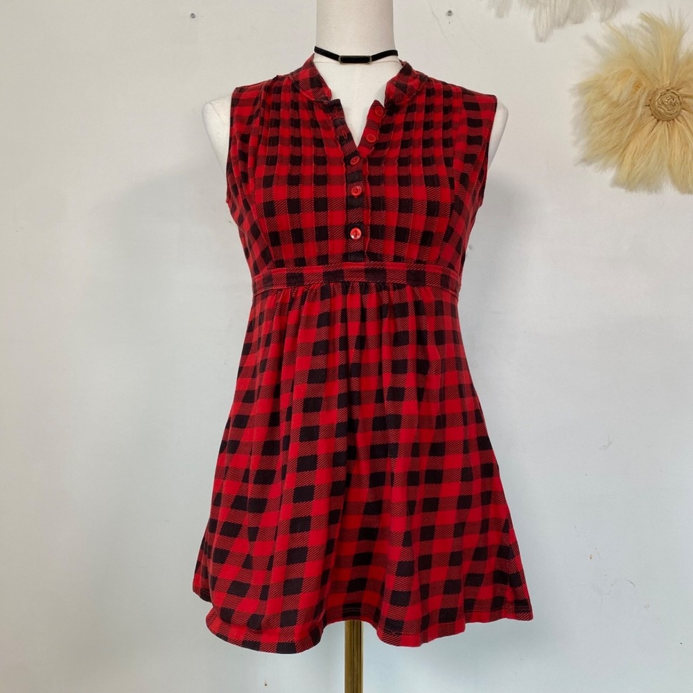 Charlotte Russe Womens Y2K Babydoll Top Size M Tie Back Mall Goth Grunge Plaid - Picture 1 of 9